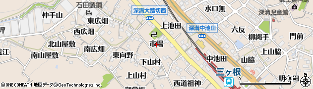 愛知県幸田町（額田郡）深溝（市場）周辺の地図