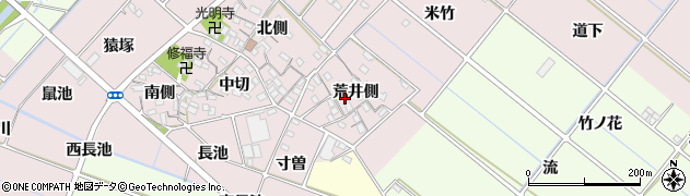 愛知県西尾市針曽根町（荒井側）周辺の地図