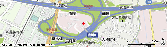 愛知県豊川市麻生田町前通周辺の地図