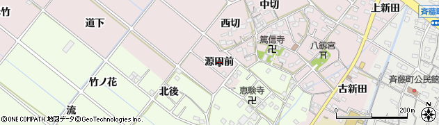 愛知県西尾市熱池町源田前周辺の地図