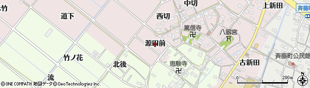 愛知県西尾市熱池町（源田前）周辺の地図
