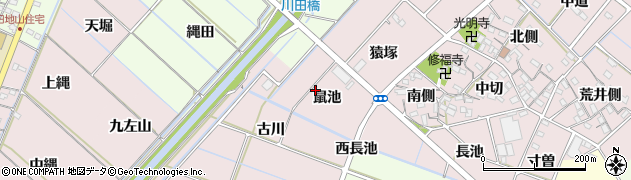 愛知県西尾市針曽根町（鼠池）周辺の地図