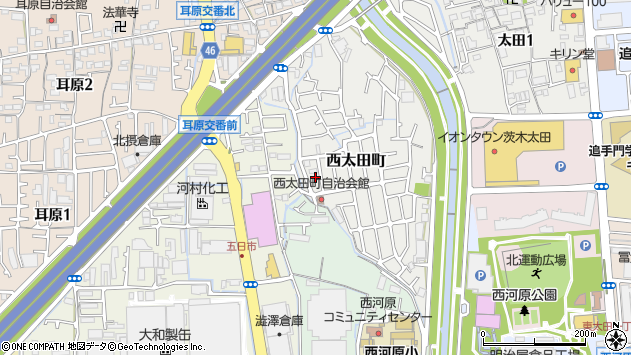 〒567-0015 大阪府茨木市西太田町の地図