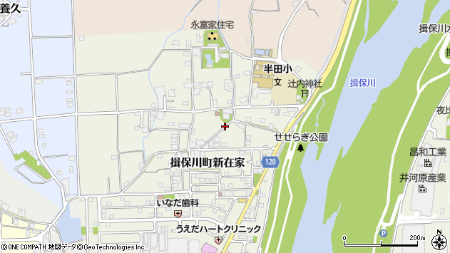 〒671-1611 兵庫県たつの市揖保川町新在家の地図