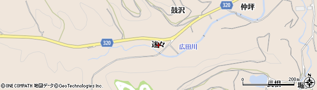 愛知県幸田町（額田郡）桐山（迷々）周辺の地図
