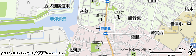 愛知県西尾市巨海町（佐円）周辺の地図