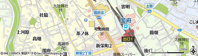 愛知県豊川市国府町桜田周辺の地図