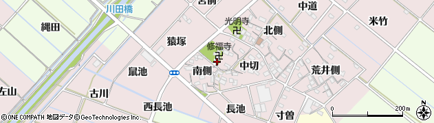 愛知県西尾市針曽根町南側周辺の地図