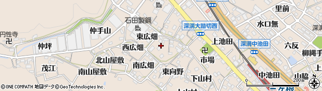 愛知県幸田町（額田郡）深溝（西向野）周辺の地図