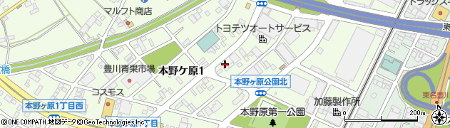 愛知県豊川市本野ケ原周辺の地図