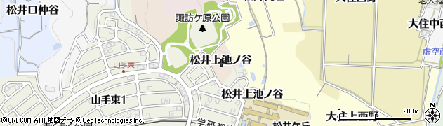 京都府京田辺市松井上池ノ谷周辺の地図