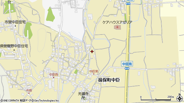 〒679-4152 兵庫県たつの市揖保町中臣の地図