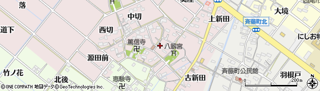 愛知県西尾市熱池町東切周辺の地図