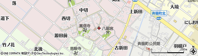 愛知県西尾市熱池町（東切）周辺の地図