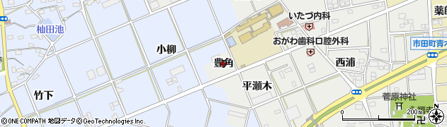 愛知県豊川市野口町（豊角）周辺の地図