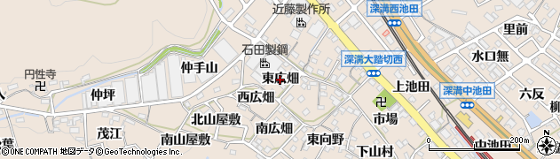 愛知県幸田町（額田郡）深溝（東広畑）周辺の地図