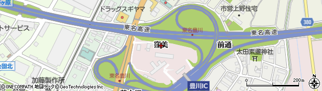 愛知県豊川市麻生田町（窪美）周辺の地図