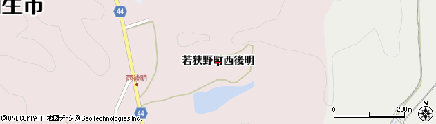 兵庫県相生市若狭野町西後明周辺の地図