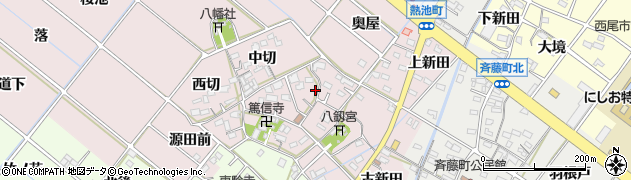 愛知県西尾市熱池町東切27周辺の地図