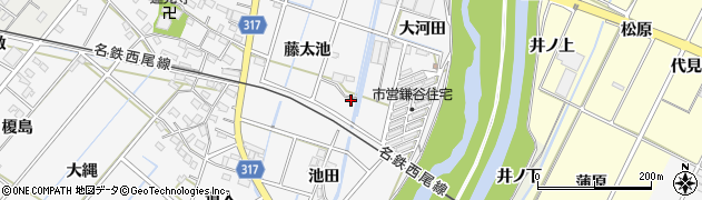 愛知県西尾市鎌谷町藤太池98周辺の地図
