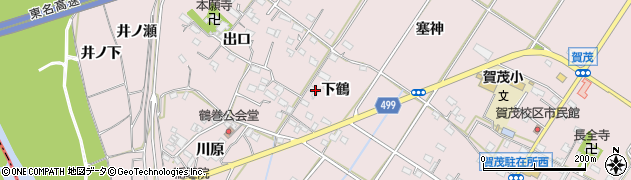 愛知県豊橋市賀茂町（下鶴）周辺の地図