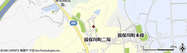 兵庫県たつの市揖保川町二塚197周辺の地図
