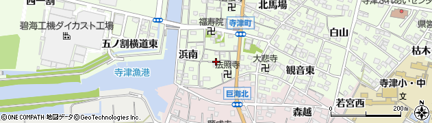 愛知県西尾市寺津町（南馬場）周辺の地図