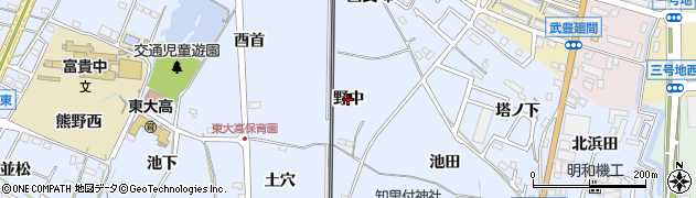 愛知県武豊町（知多郡）東大高（野中）周辺の地図