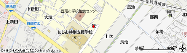 愛知県西尾市須脇町（流）周辺の地図