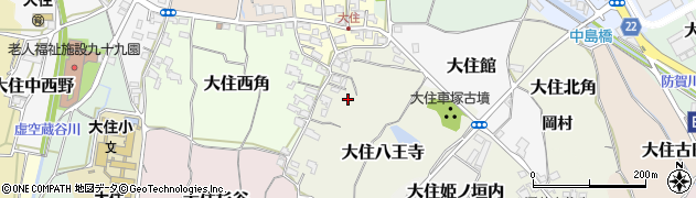 京都府京田辺市大住八王寺周辺の地図