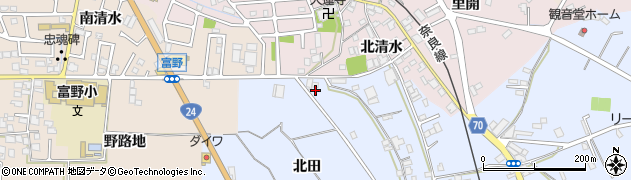 京都府城陽市観音堂北田周辺の地図