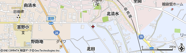 京都府城陽市観音堂（北田）周辺の地図