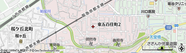 大阪府高槻市東五百住町周辺の地図