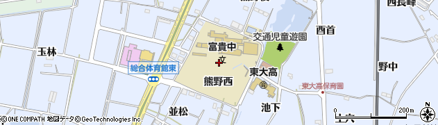愛知県知多郡武豊町東大高熊野西周辺の地図