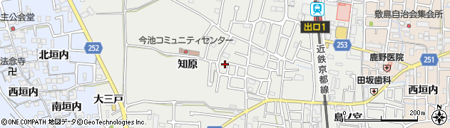 京都府城陽市枇杷庄（知原）周辺の地図