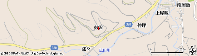 愛知県額田郡幸田町桐山鼓沢周辺の地図
