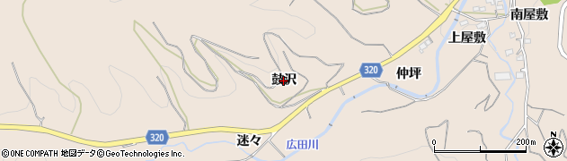 愛知県幸田町（額田郡）桐山（鼓沢）周辺の地図