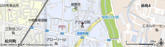 大阪府高槻市須賀町周辺の地図