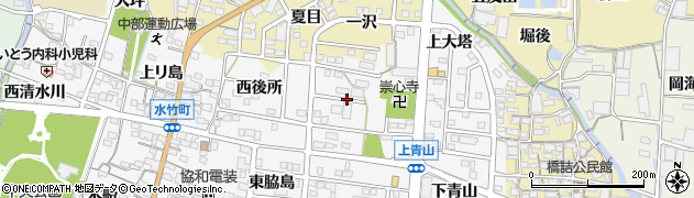 愛知県蒲郡市水竹町（東後所）周辺の地図
