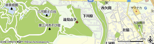 愛知県豊川市御油町（遠見山下）周辺の地図