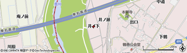 愛知県豊橋市賀茂町（井ノ下）周辺の地図