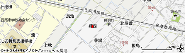 愛知県西尾市十郎島町（郷西）周辺の地図