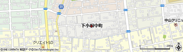静岡県焼津市下小田中町周辺の地図