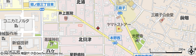 愛知県豊川市本野町北浦117周辺の地図