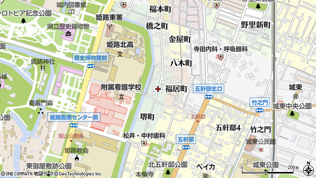 〒670-0013 兵庫県姫路市竹田町の地図