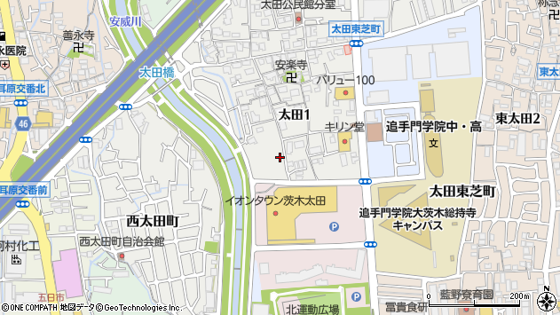 〒567-0018 大阪府茨木市太田の地図