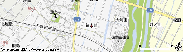 愛知県西尾市鎌谷町藤太池周辺の地図