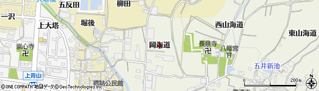 愛知県蒲郡市五井町（岡海道）周辺の地図