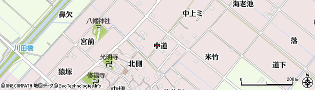 愛知県西尾市針曽根町（中道）周辺の地図