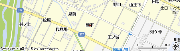 愛知県西尾市吉良町岡山砦下周辺の地図